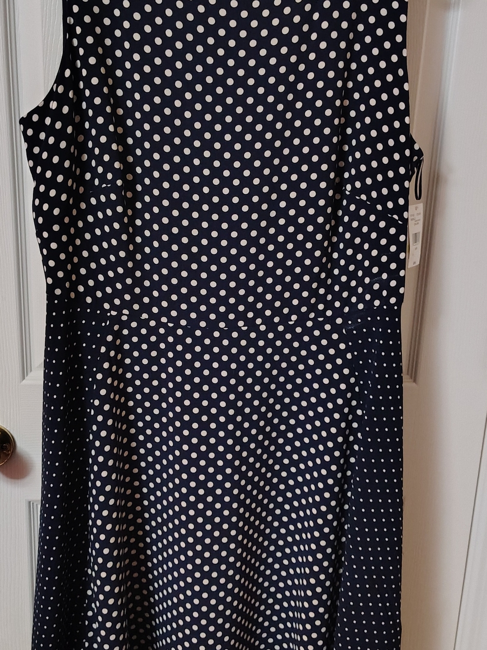 Danny & Nicole Navy Midi Dress with White Polka Dots